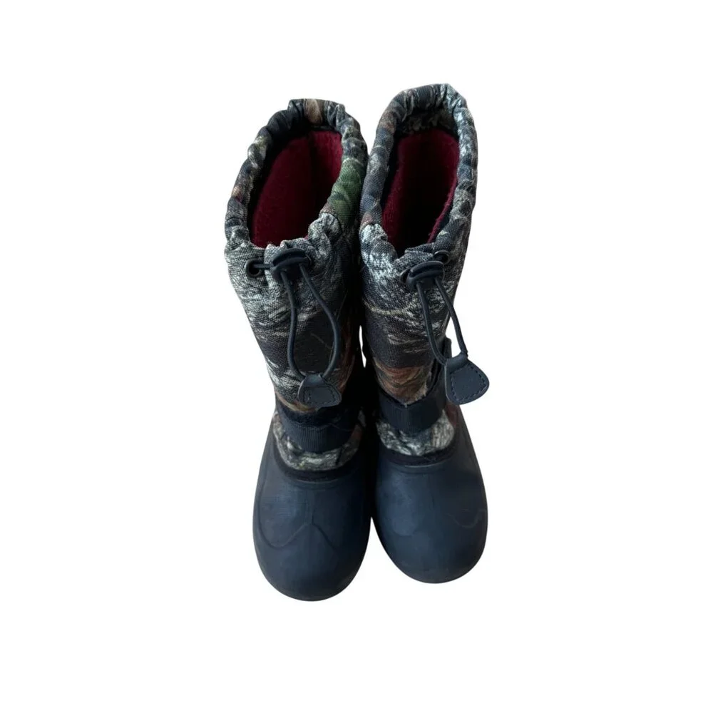 Kamik ROCKET CAMO Waterproof Insulated Snow Boots Sz 3 Outdoor Adjustable Strap